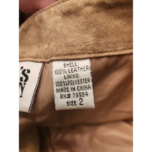 Chico's Tan Leather Pants w/ Ties on Sides Size 2 US 12 - Picture 9 of 10